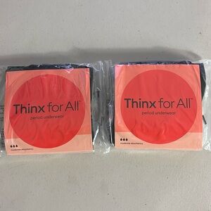NEW 2 pair black briefs THINX for All period underwear moderate absorbency sz M